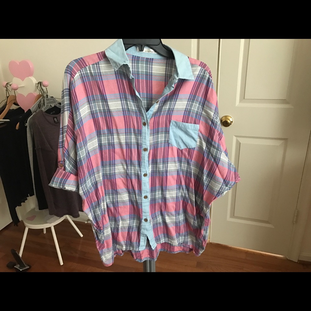 Korean Oversized Plaid Shirt
